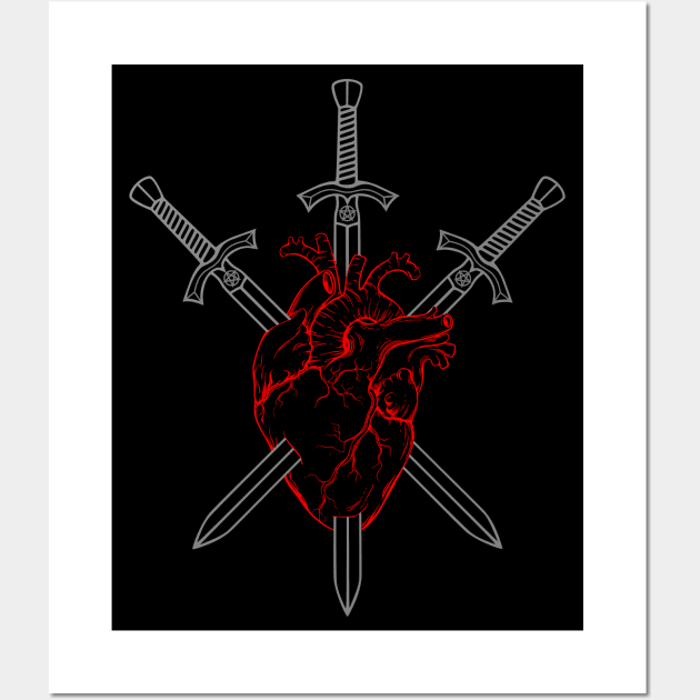 Three of Swords color Wall Art by RavenWake